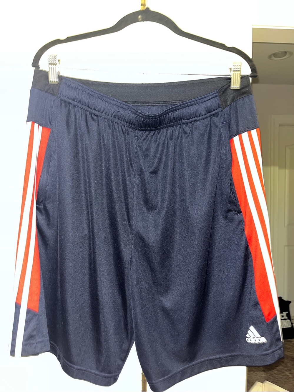 Adidas Primegreen Aeroready navy red and white athletic shorts Size XL